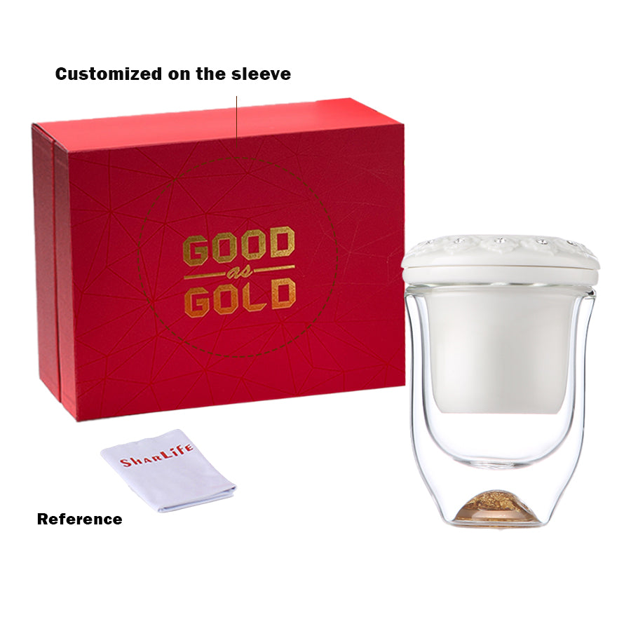 Double Wall Glass Tea Mug with Ceramic Infuser