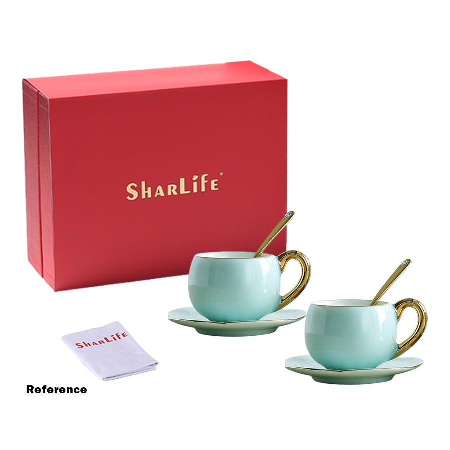 Delightful Coffee Cups with Saucers Set with Spoons