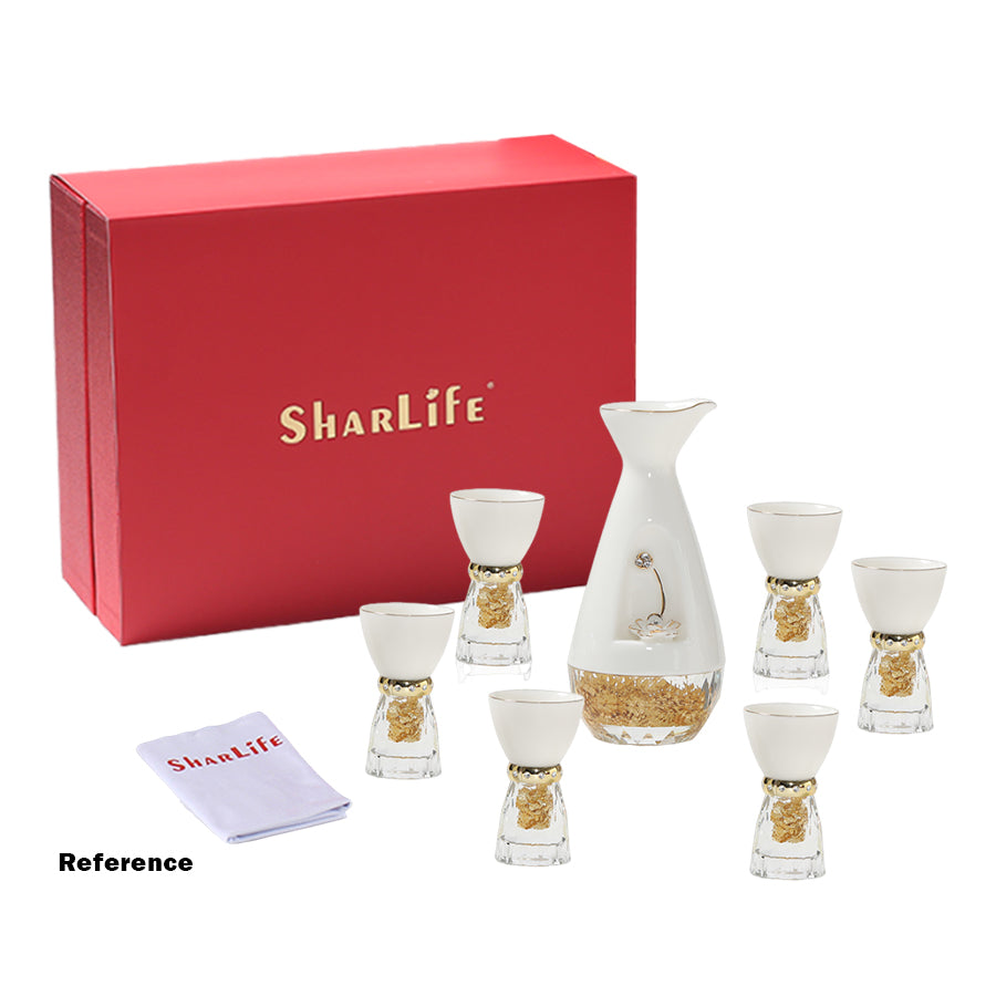 White Ceramic Lotus Shot Glasses Set