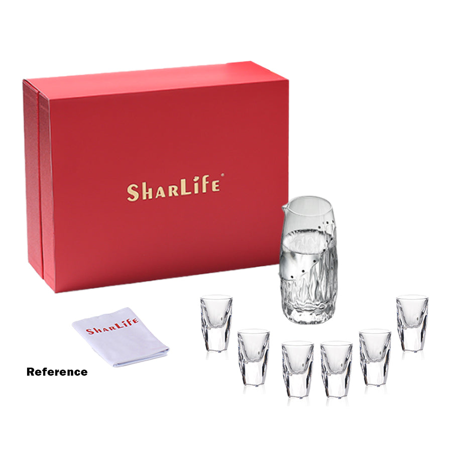 Sun Moon Stars Crystal Shot Glasses Set with Mixing Glass