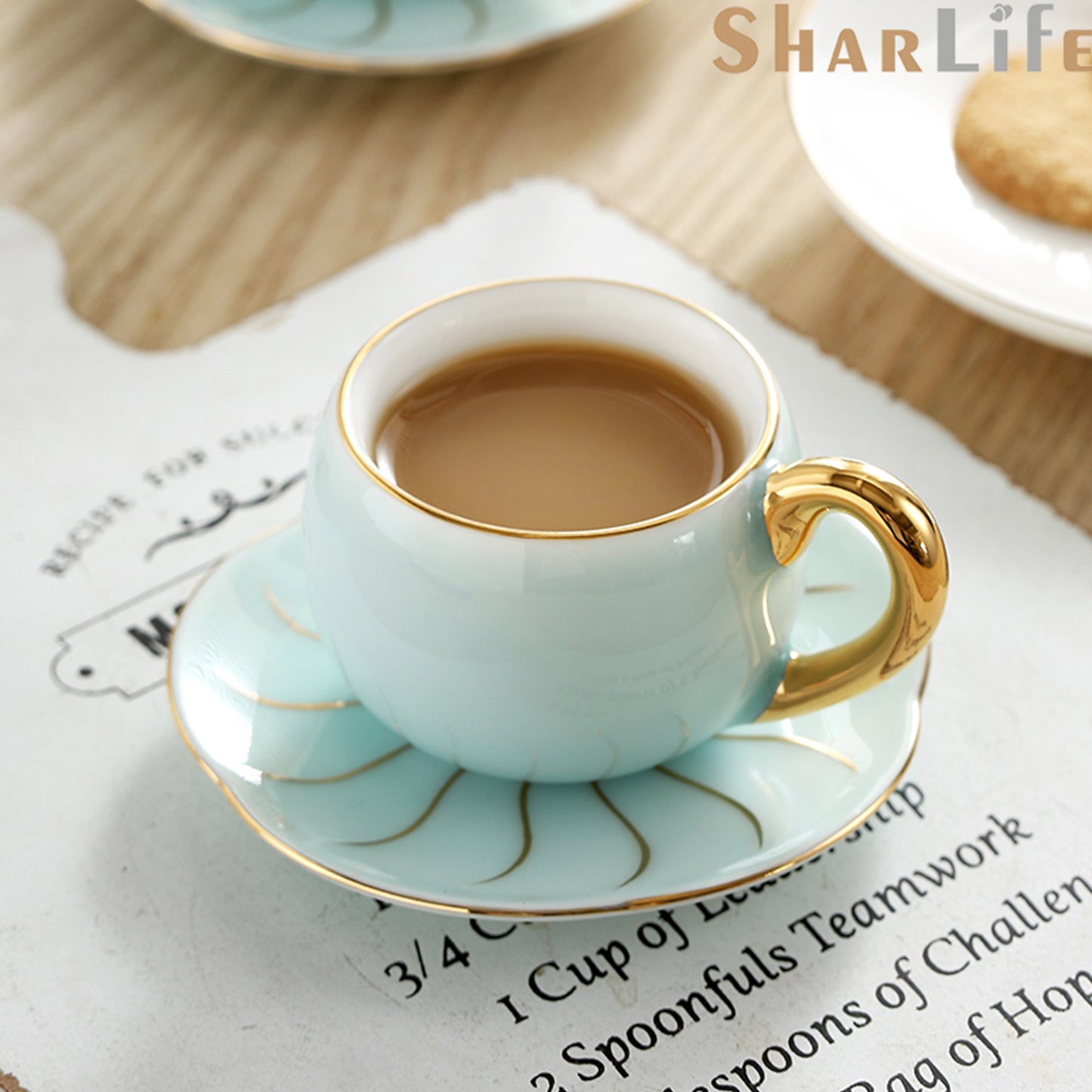 Delightful Coffee Cups with Saucers Set with Spoons