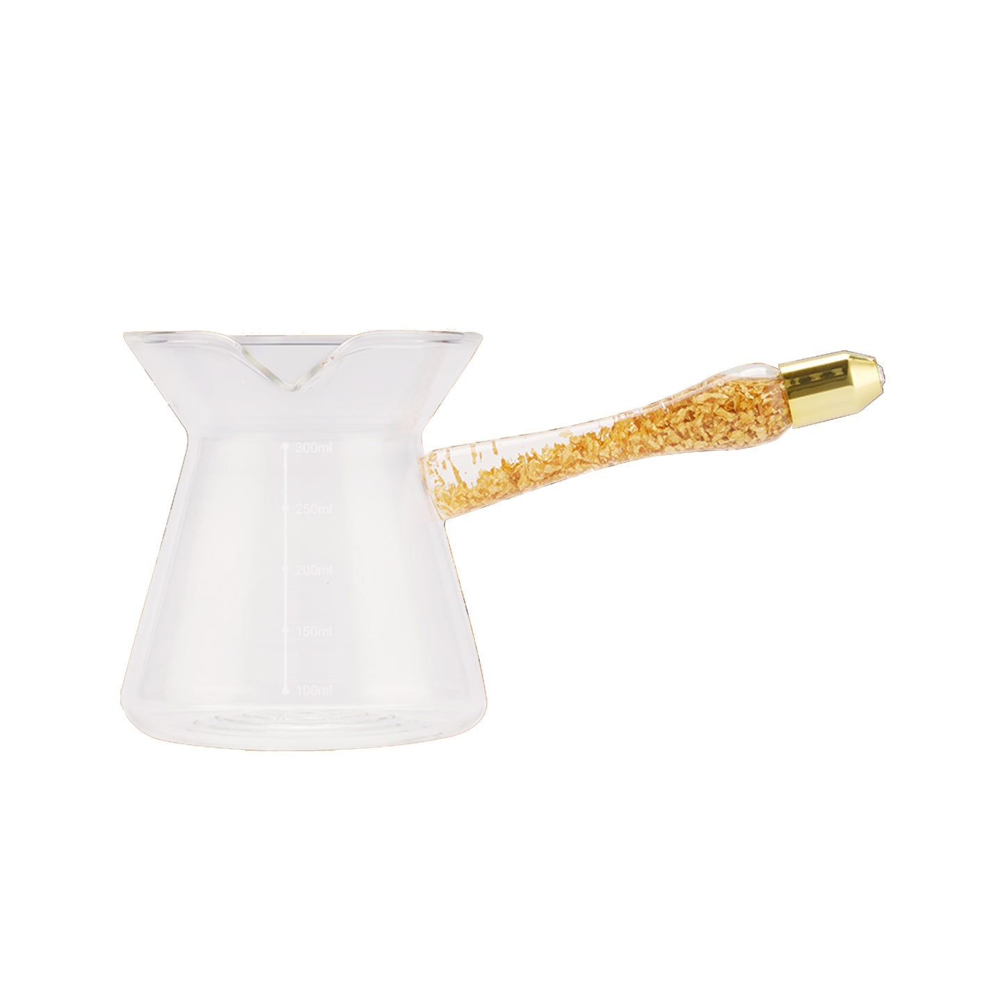 Hand-brewed Coffee Pot with Gold Handle and Stainless Steel Filter