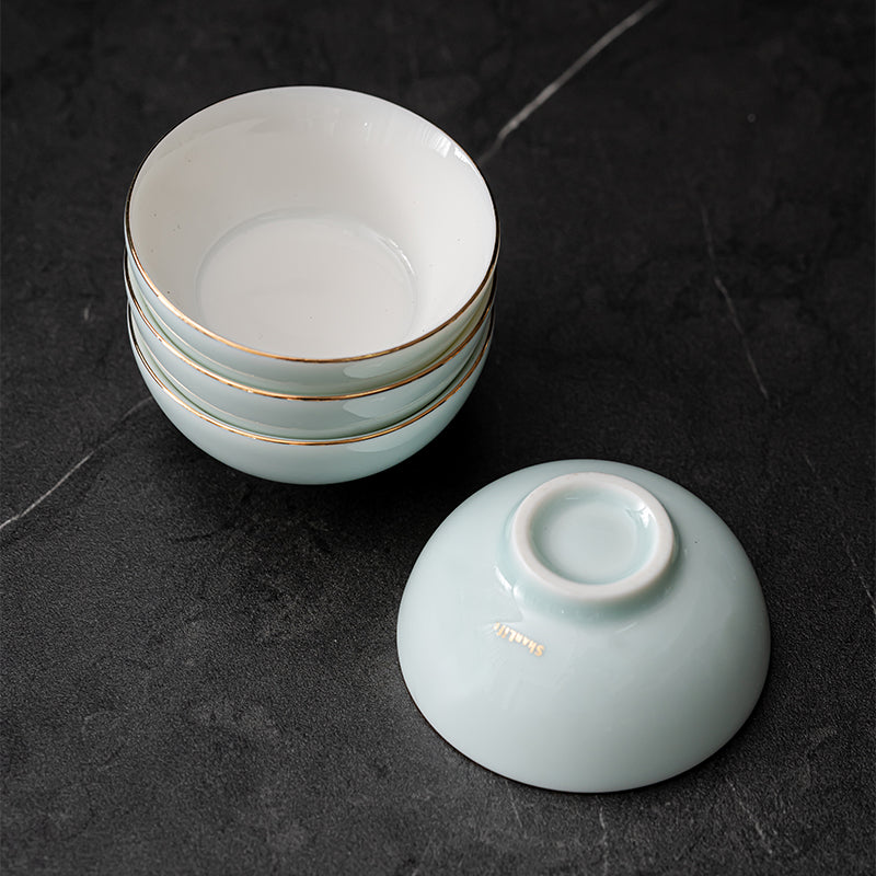 Moonlight Reflection Shot Glasses and Saucers Set