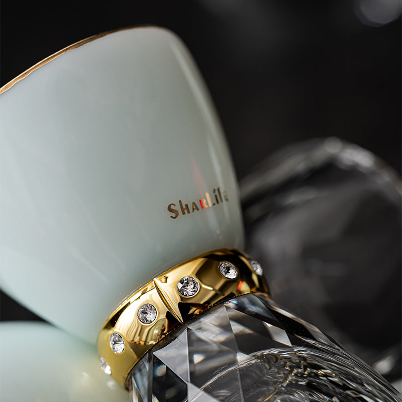 Moonlight Reflection Shot Glasses and Saucers Set
