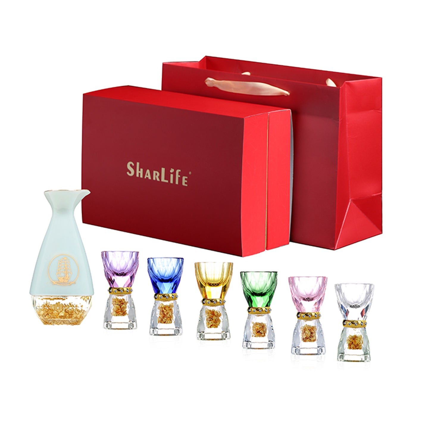 Colorful Glass Crystal Shot Glasses Set