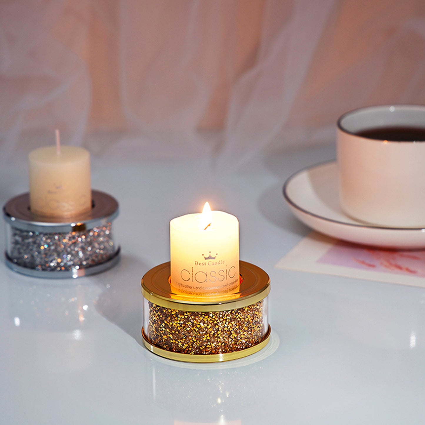 Gold Starlight Candle Holder