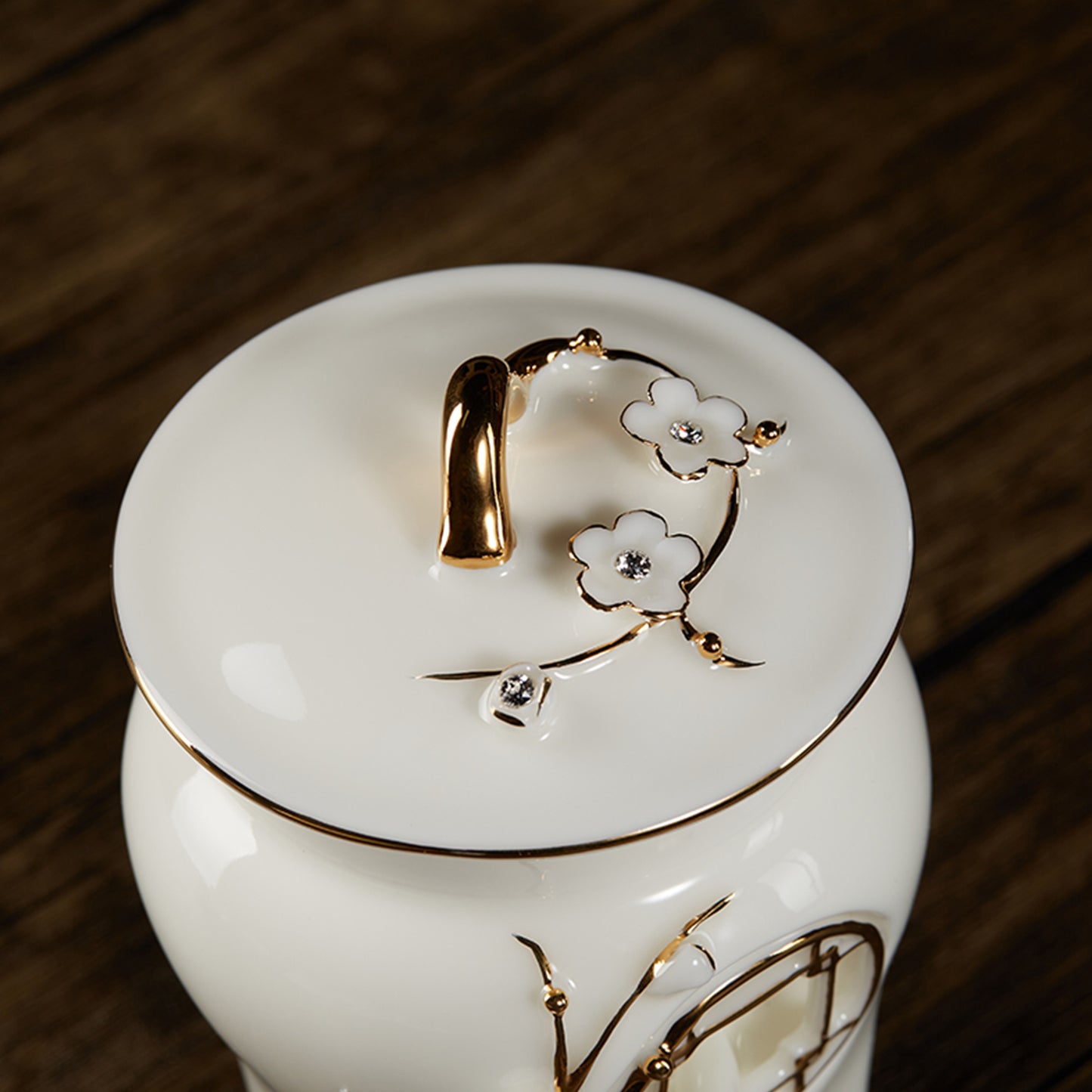 Ceramic Tea Cup Set with Blooming Flower