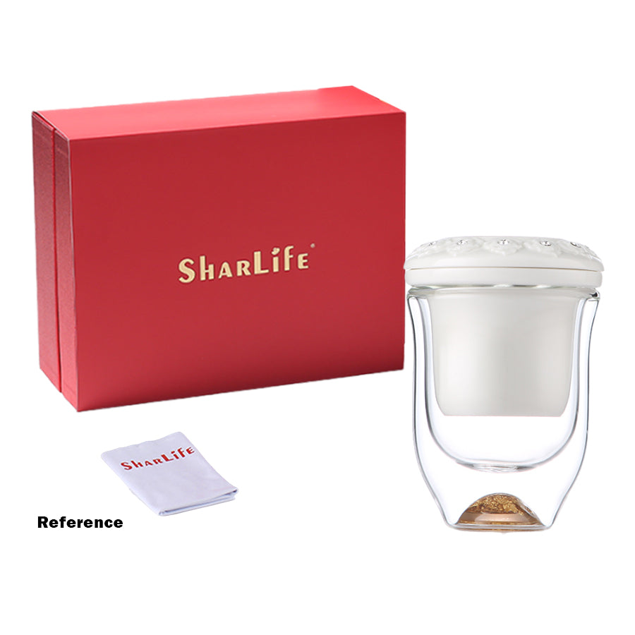 Double Wall Glass Tea Mug with Ceramic Infuser