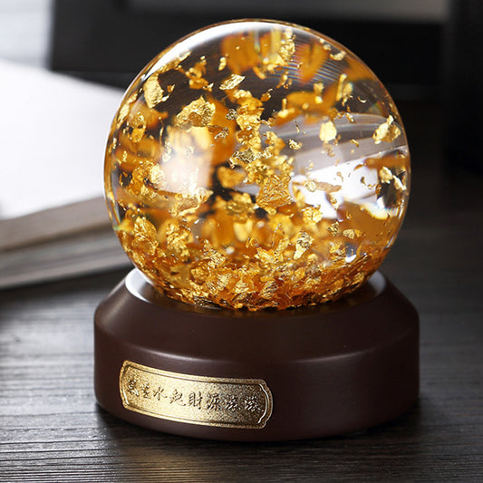 Fortune Gold Foil Snow Globe